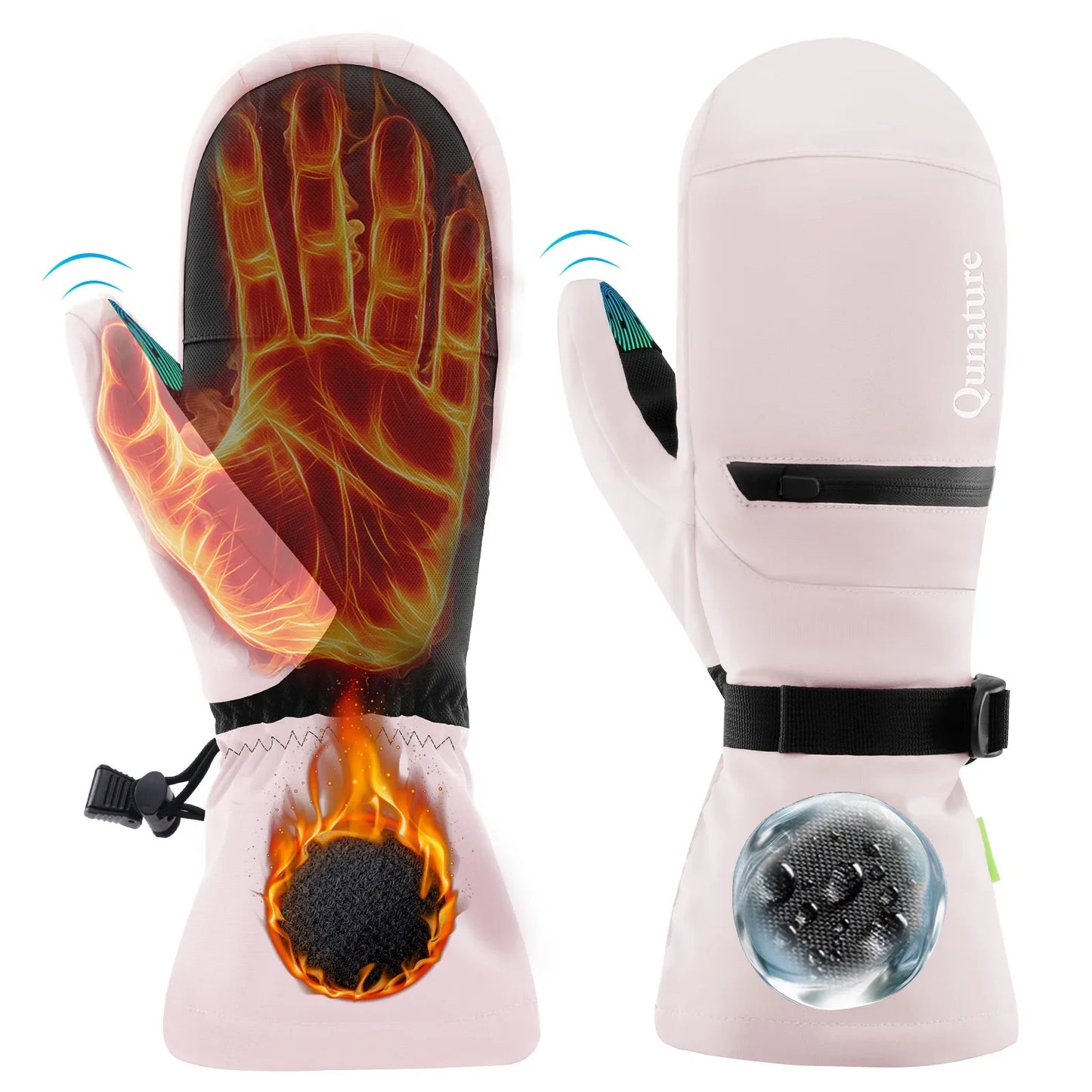 Windproof Waterproof Thermal Ski Gloves Double-Layer Insulation Touchscreen