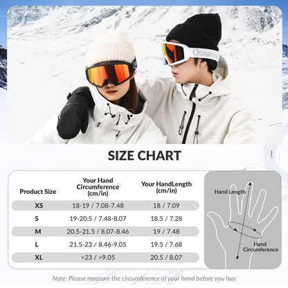 Windproof Waterproof Thermal Ski Gloves Double-Layer Insulation Touchscreen