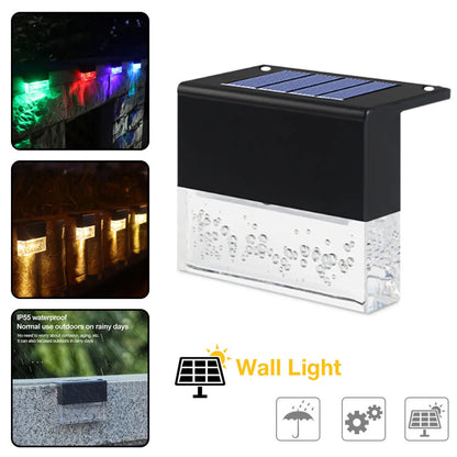 RGB LED Solar Fence Light - Waterproof Step Light for Outdoor