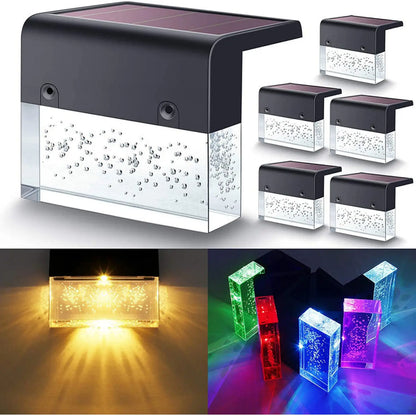 RGB LED Solar Fence Light - Waterproof Step Light for Outdoor