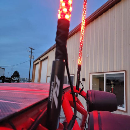 R1 Industries Pro Series LED Light Whips – Bluetooth & RF Remote, IP67, Lifetime Warranty