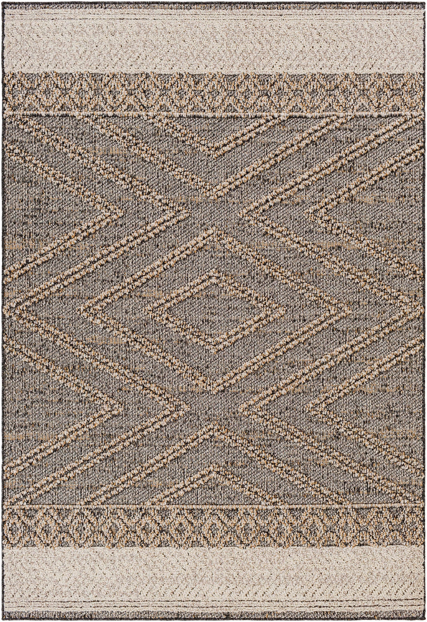Beige Charcoal Areli Outdoor Area Rug