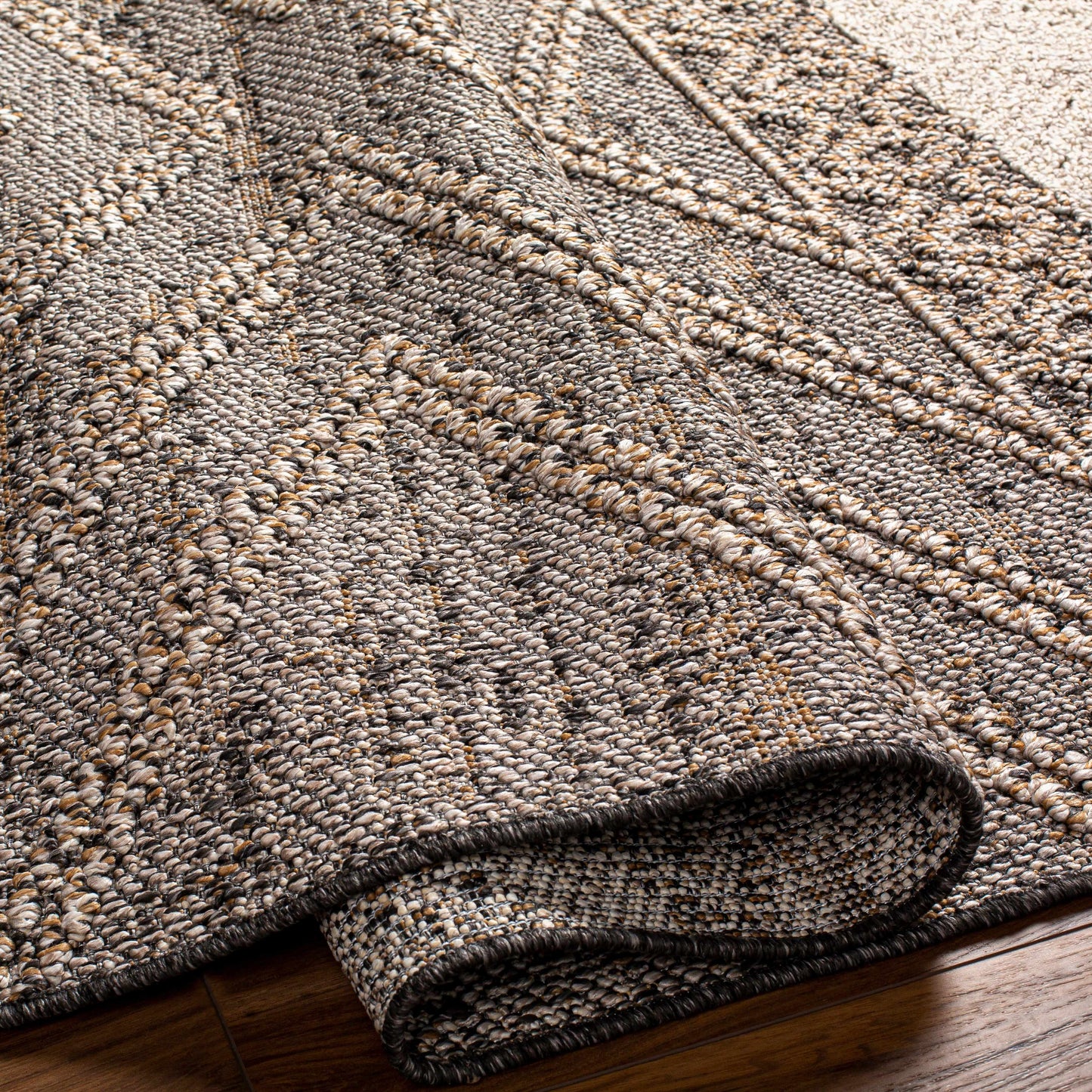 Beige Charcoal Areli Outdoor Area Rug