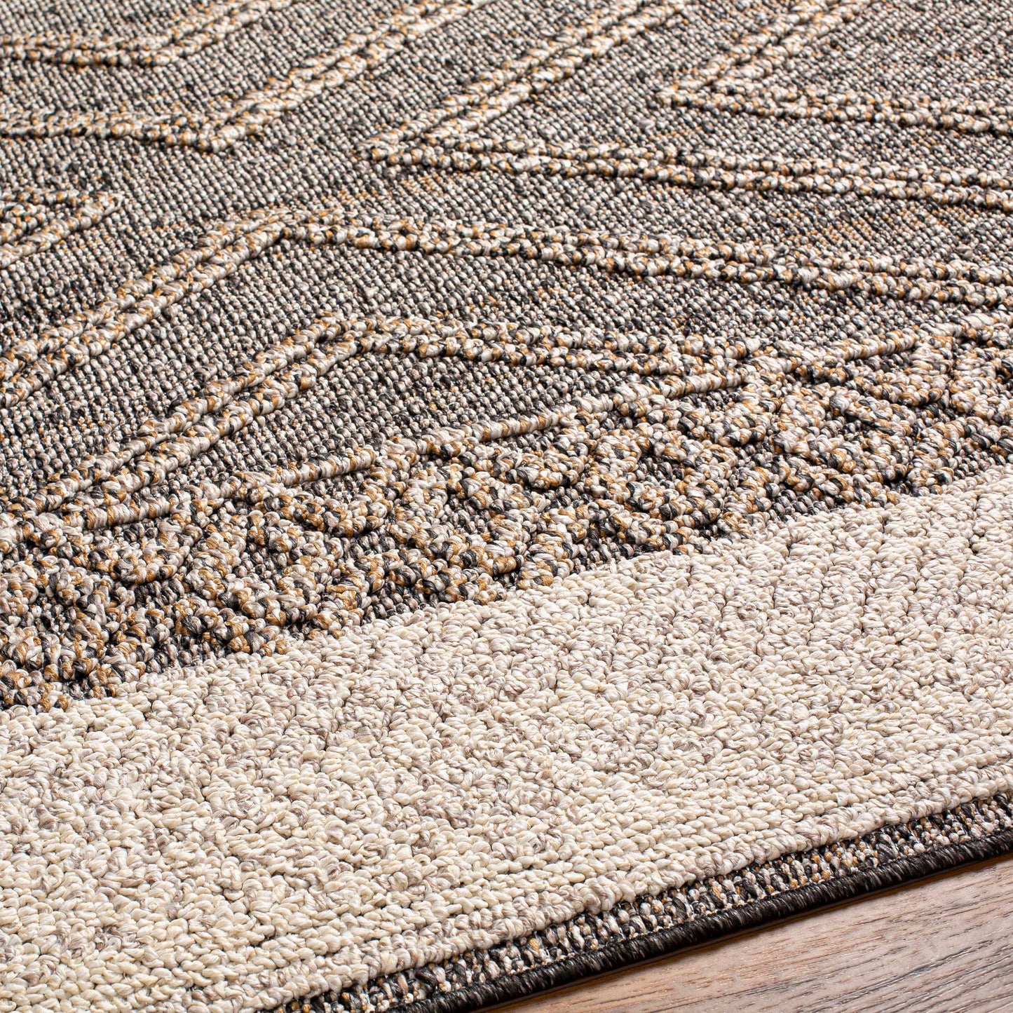 Beige Charcoal Areli Outdoor Area Rug