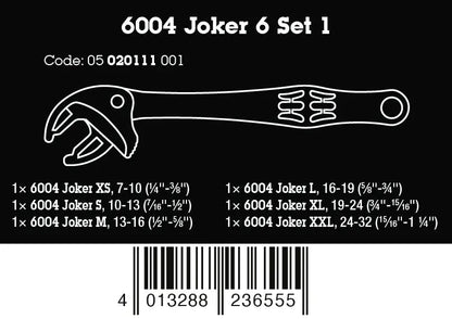 Wera 6004 Joker 6 Set 1 Self-Setting Spanner Set, 6-Piece (05020111001)