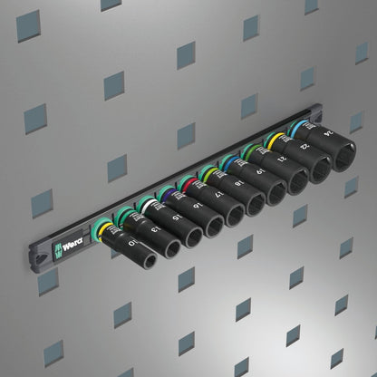 Wera 9660 Magnetic Rail B Impaktor Deep 1 Socket Set 3/8" Metric 05005590001