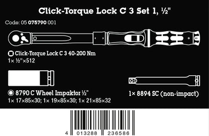 Wera Click-Torque Lock C 3 Car Wheel Change Set 1
