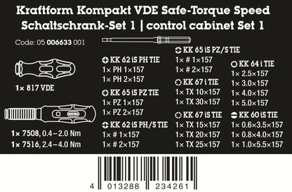 Wera Kraftform Kompakt VDE Safe Torque Speed Control Cabinet Set 1 05006633001